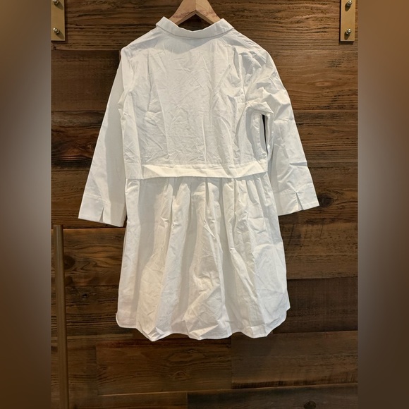 English Factory White Pleated Mini Dress with Cuffed Sleeves - Picture 6 of 8